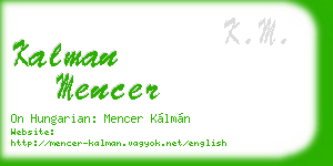 kalman mencer business card